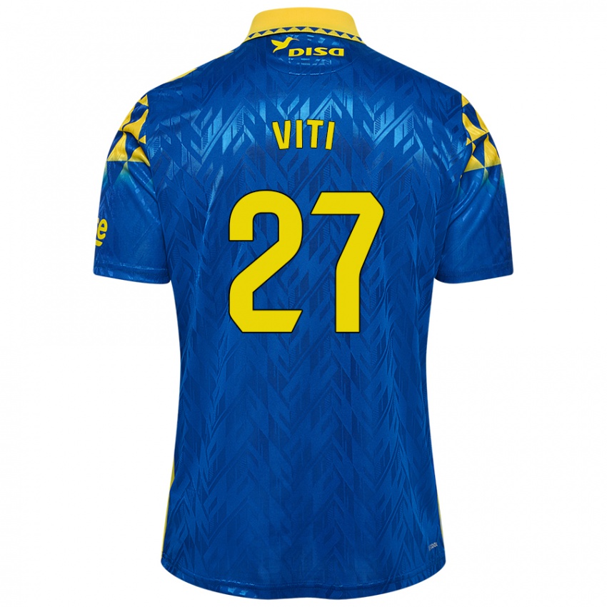 Niño Camiseta Viti #27 Azul Amarillo 2ª Equipación 2024/25 La Camisa Chile