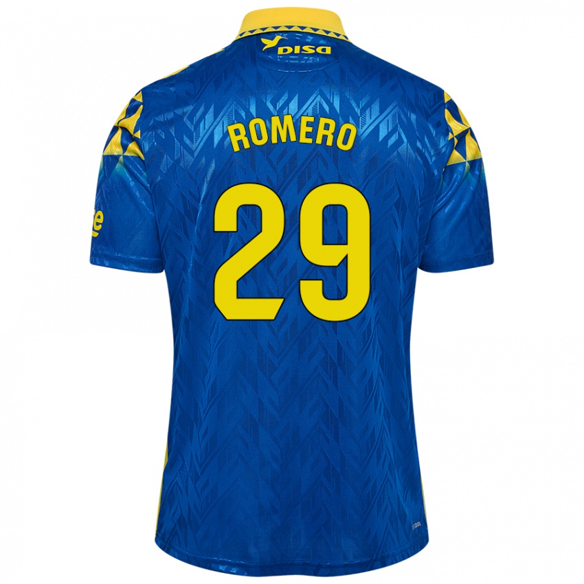 Niño Camiseta Elías Romero #29 Azul Amarillo 2ª Equipación 2024/25 La Camisa Chile