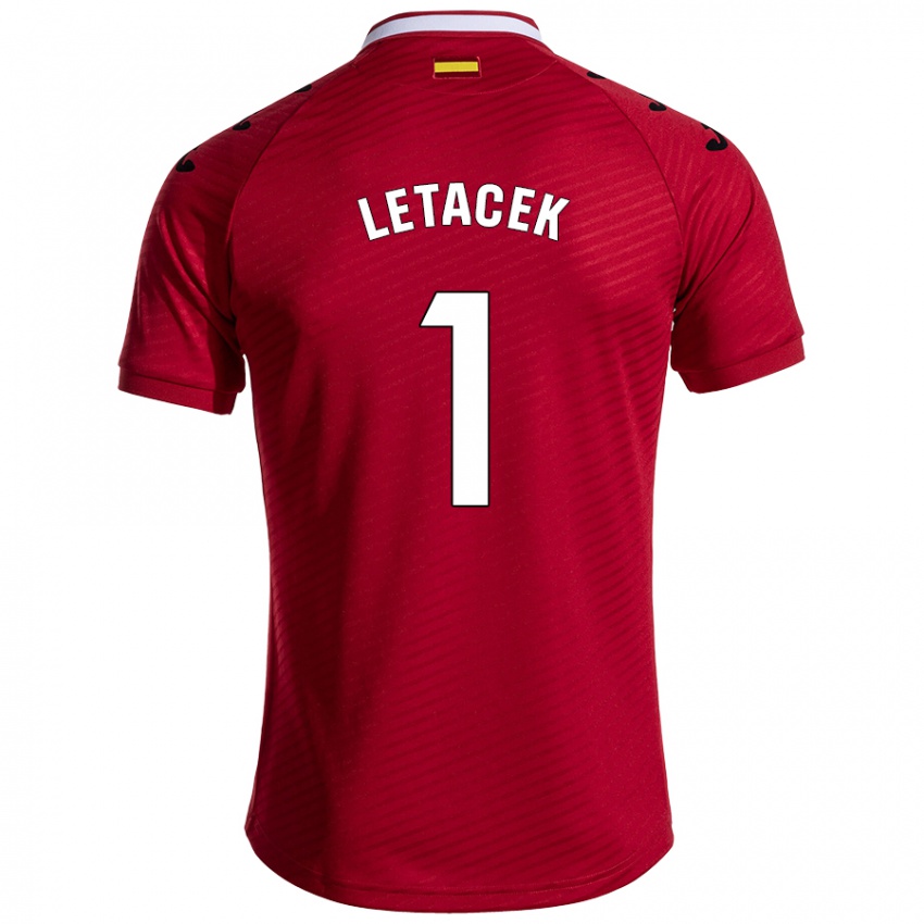 Niño Camiseta Jiri Letacek #1 Rojo Oscuro 2ª Equipación 2024/25 La Camisa Chile