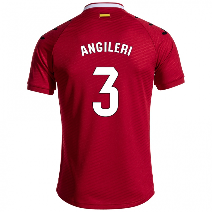 Niño Camiseta Fabrizio Angileri #3 Rojo Oscuro 2ª Equipación 2024/25 La Camisa Chile