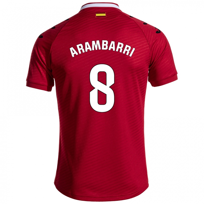 Niño Camiseta Mauro Arambarri #8 Rojo Oscuro 2ª Equipación 2024/25 La Camisa Chile