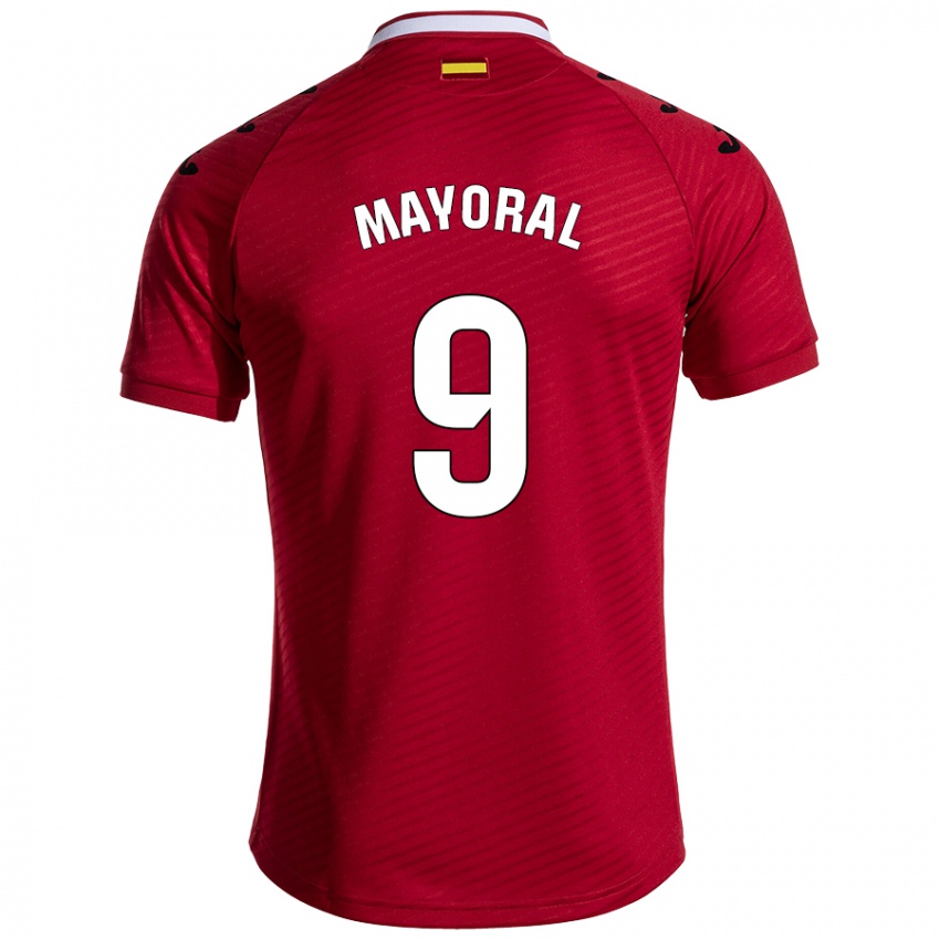 Niño Camiseta Borja Mayoral #9 Rojo Oscuro 2ª Equipación 2024/25 La Camisa Chile