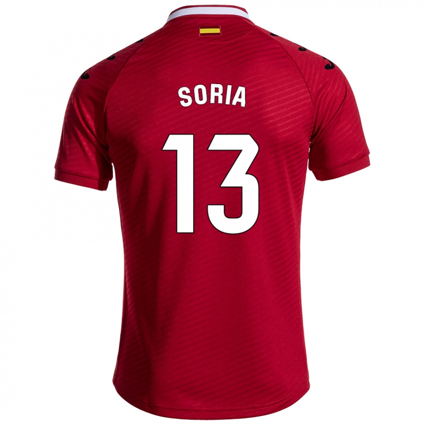 Niño Camiseta David Soria #13 Rojo Oscuro 2ª Equipación 2024/25 La Camisa Chile