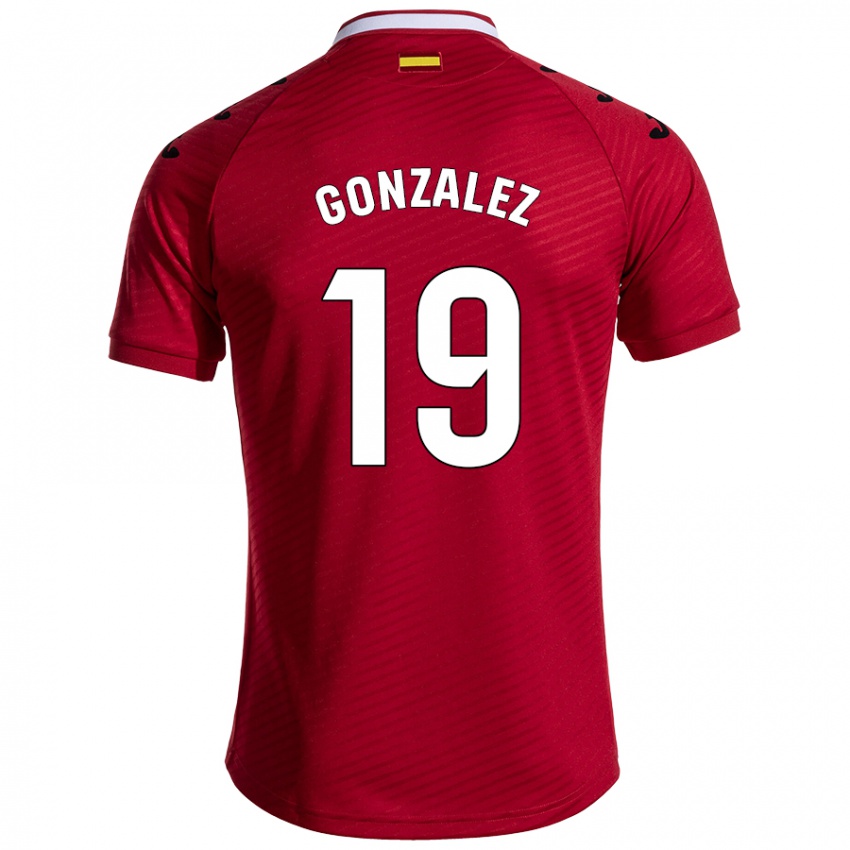 Niño Camiseta Peter Gonzalez #19 Rojo Oscuro 2ª Equipación 2024/25 La Camisa Chile