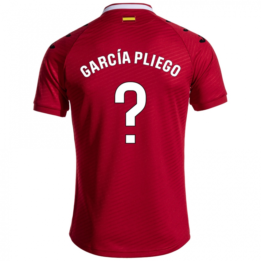 Niño Camiseta Hugo García Pliego #0 Rojo Oscuro 2ª Equipación 2024/25 La Camisa Chile