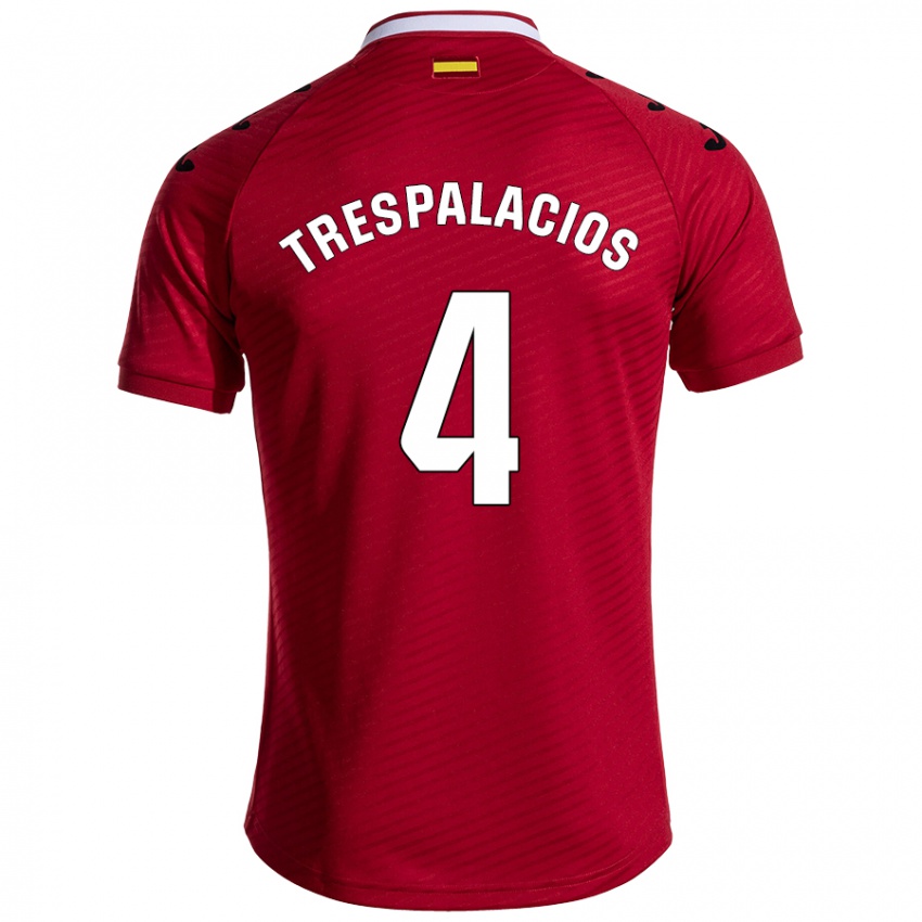 Niño Camiseta Adrián Trespalacios #4 Rojo Oscuro 2ª Equipación 2024/25 La Camisa Chile