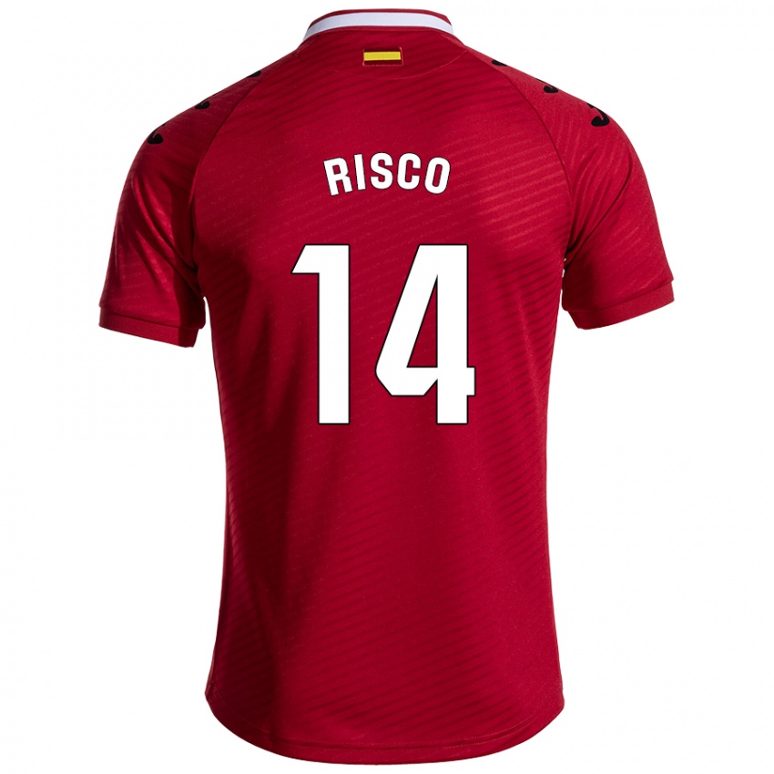 Niño Camiseta Alberto Risco #14 Rojo Oscuro 2ª Equipación 2024/25 La Camisa Chile