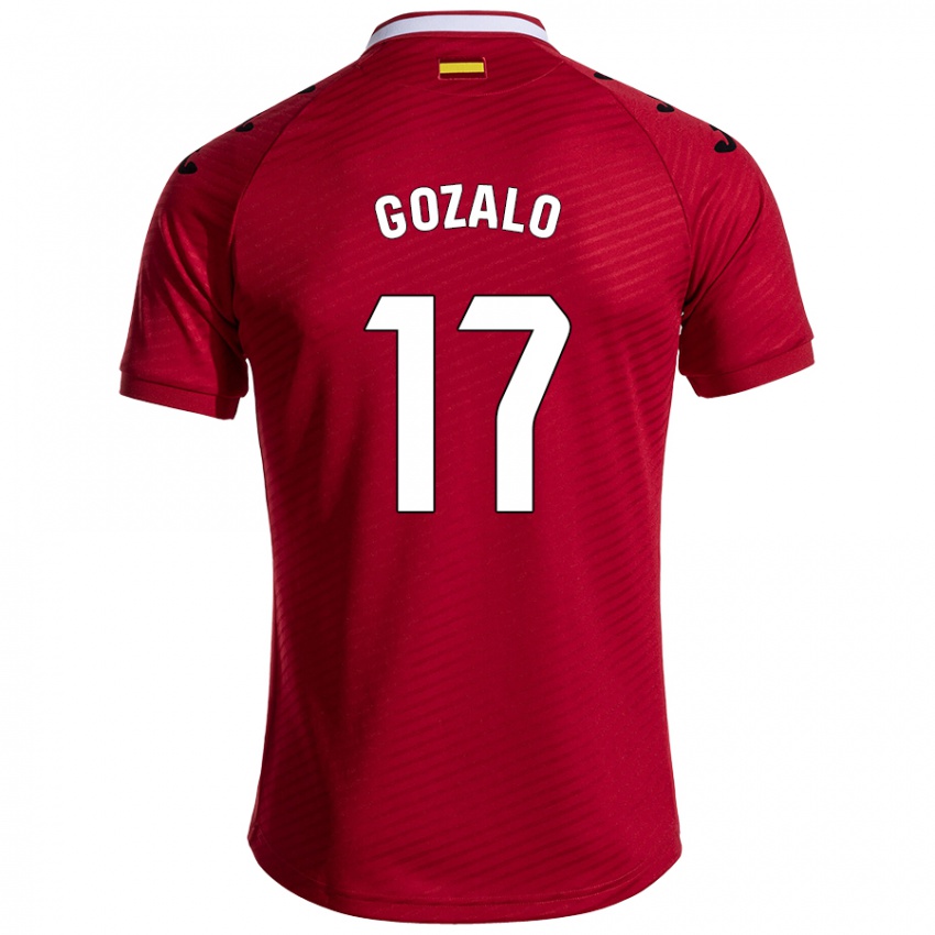 Niño Camiseta Marcos Gozalo #17 Rojo Oscuro 2ª Equipación 2024/25 La Camisa Chile