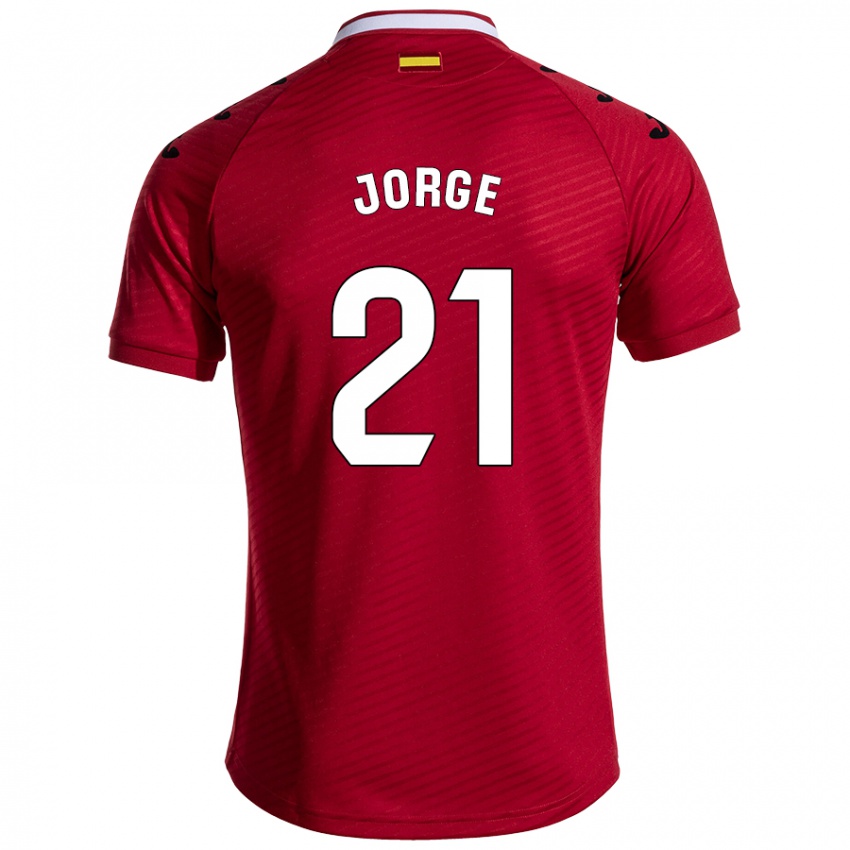 Niño Camiseta Jeremy Jorge #21 Rojo Oscuro 2ª Equipación 2024/25 La Camisa Chile