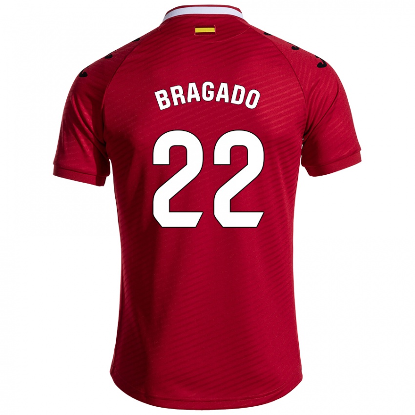 Niño Camiseta Alonso Bragado #22 Rojo Oscuro 2ª Equipación 2024/25 La Camisa Chile