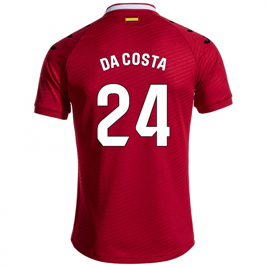 Niño Camiseta Coba Da Costa #24 Rojo Oscuro 2ª Equipación 2024/25 La Camisa Chile