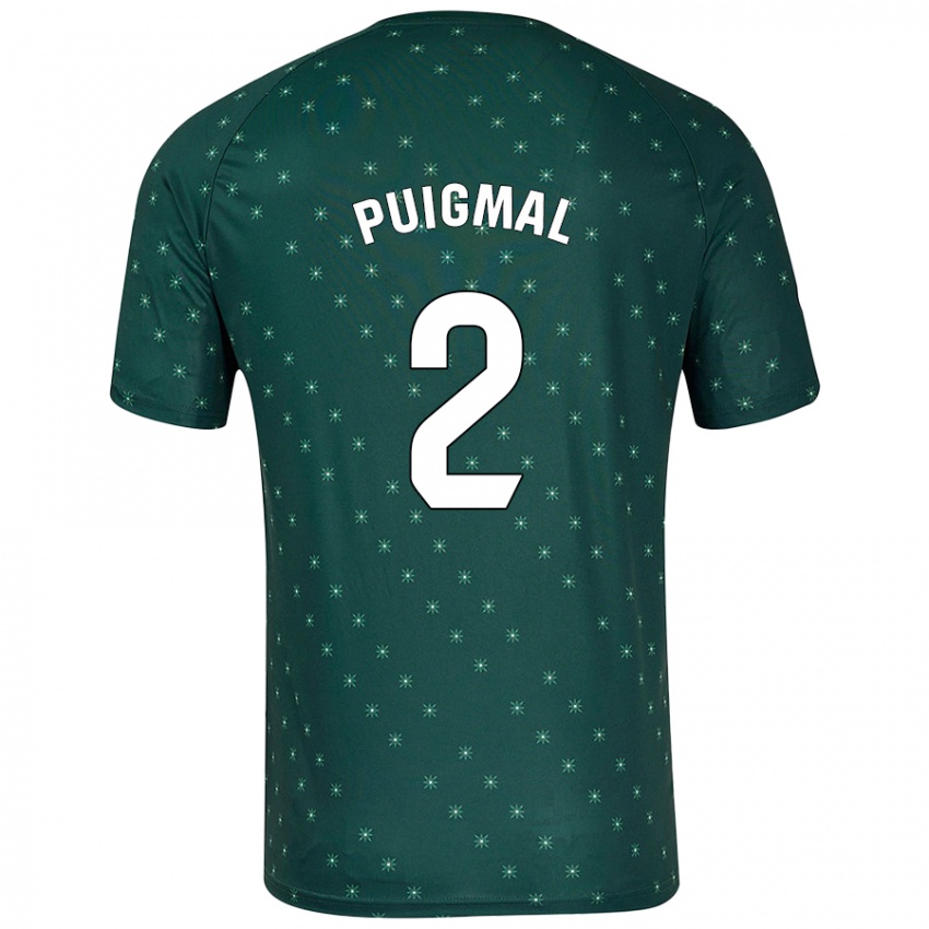 Niño Camiseta Arnau Puigmal #2 Verde Oscuro 2ª Equipación 2024/25 La Camisa Chile