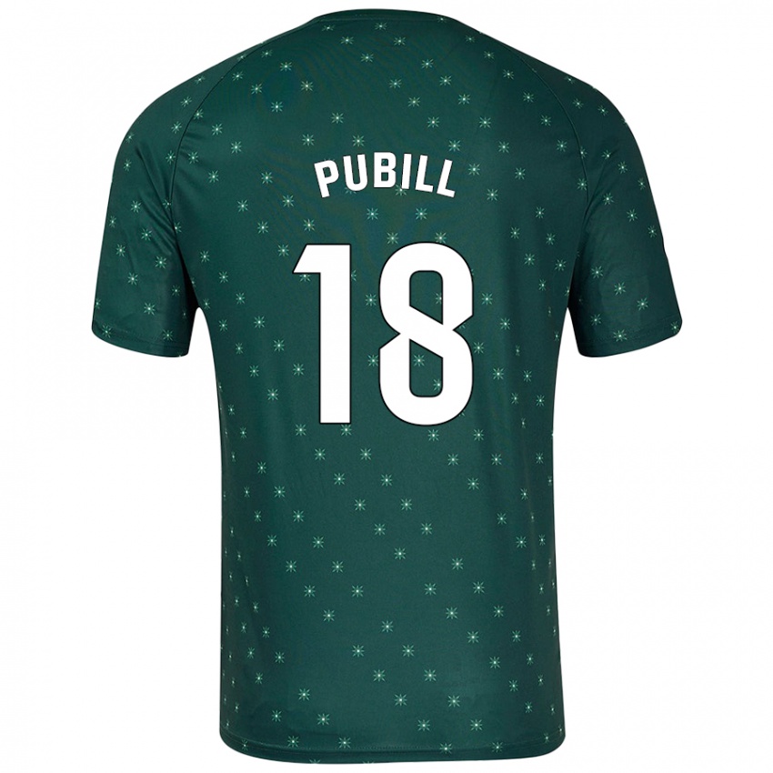 Niño Camiseta Marc Pubill #18 Verde Oscuro 2ª Equipación 2024/25 La Camisa Chile