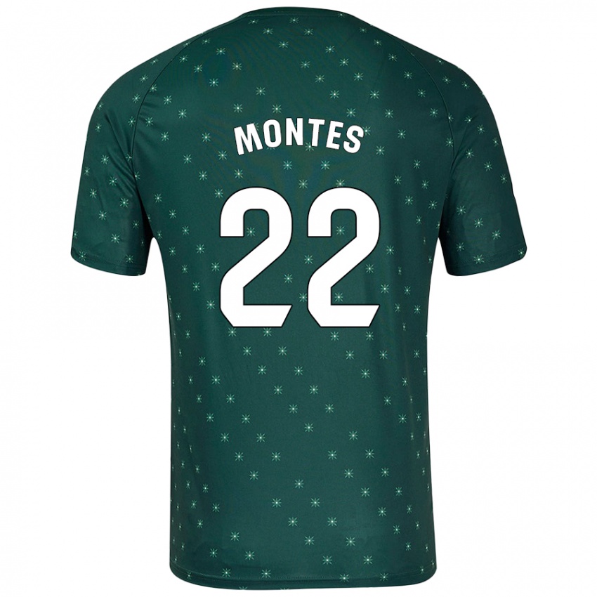 Niño Camiseta César Montes #22 Verde Oscuro 2ª Equipación 2024/25 La Camisa Chile