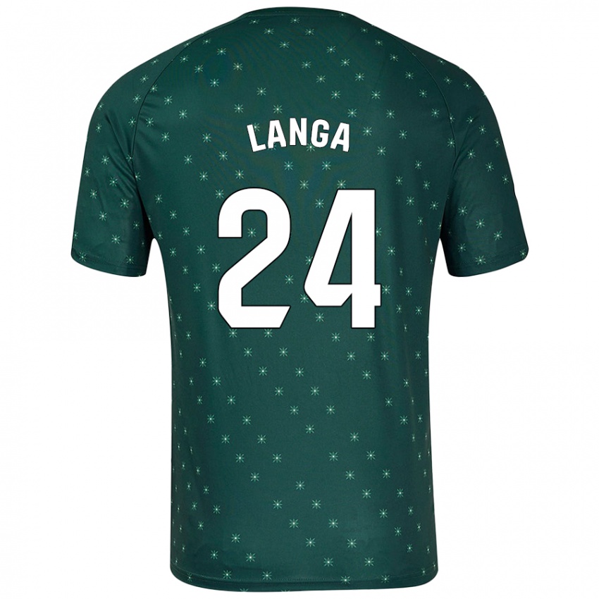 Niño Camiseta Bruno Langa #24 Verde Oscuro 2ª Equipación 2024/25 La Camisa Chile