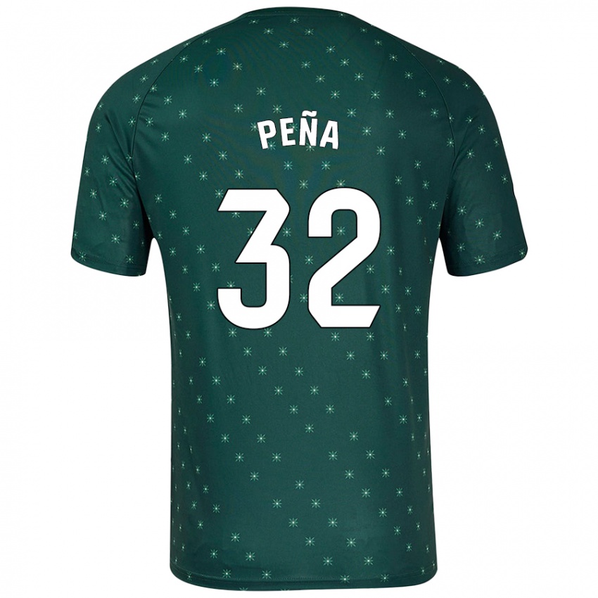 Niño Camiseta Marcos Peña #32 Verde Oscuro 2ª Equipación 2024/25 La Camisa Chile