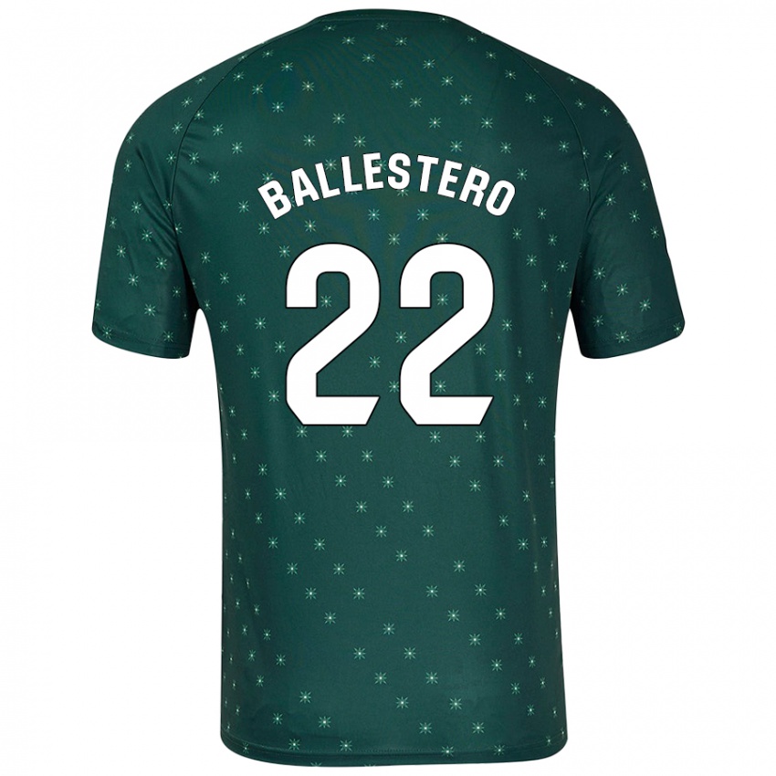 Niño Camiseta Carlos Ballestero #22 Verde Oscuro 2ª Equipación 2024/25 La Camisa Chile