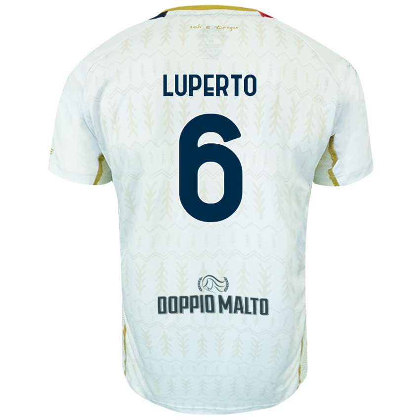 Niño Camiseta Sebastiano Luperto #6 Blanco 2ª Equipación 2024/25 La Camisa Chile