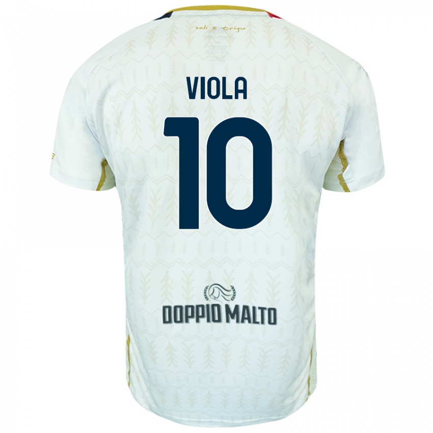 Niño Camiseta Nicolas Viola #10 Blanco 2ª Equipación 2024/25 La Camisa Chile