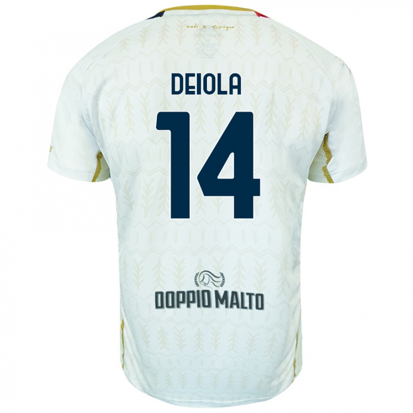 Niño Camiseta Alessandro Deiola #14 Blanco 2ª Equipación 2024/25 La Camisa Chile