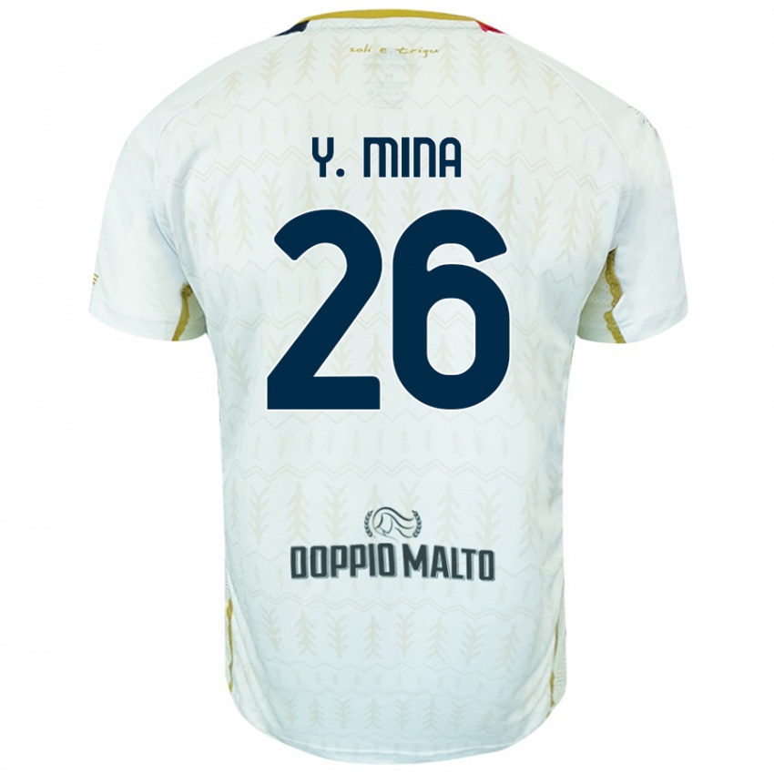 Niño Camiseta Yerry Mina #26 Blanco 2ª Equipación 2024/25 La Camisa Chile