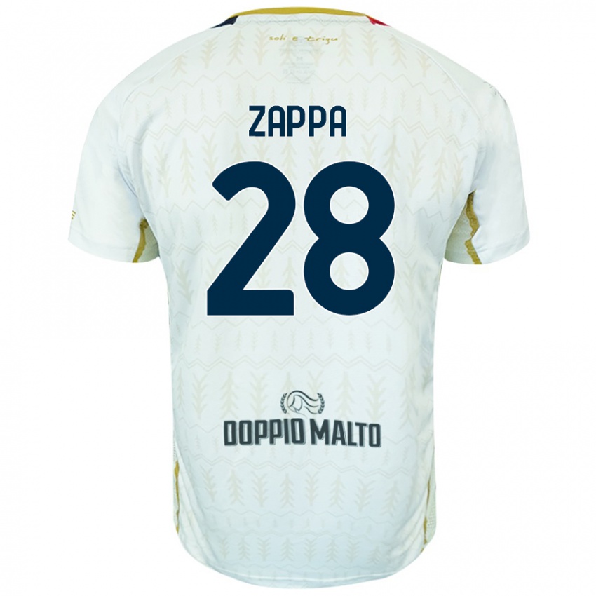 Niño Camiseta Gabriele Zappa #28 Blanco 2ª Equipación 2024/25 La Camisa Chile