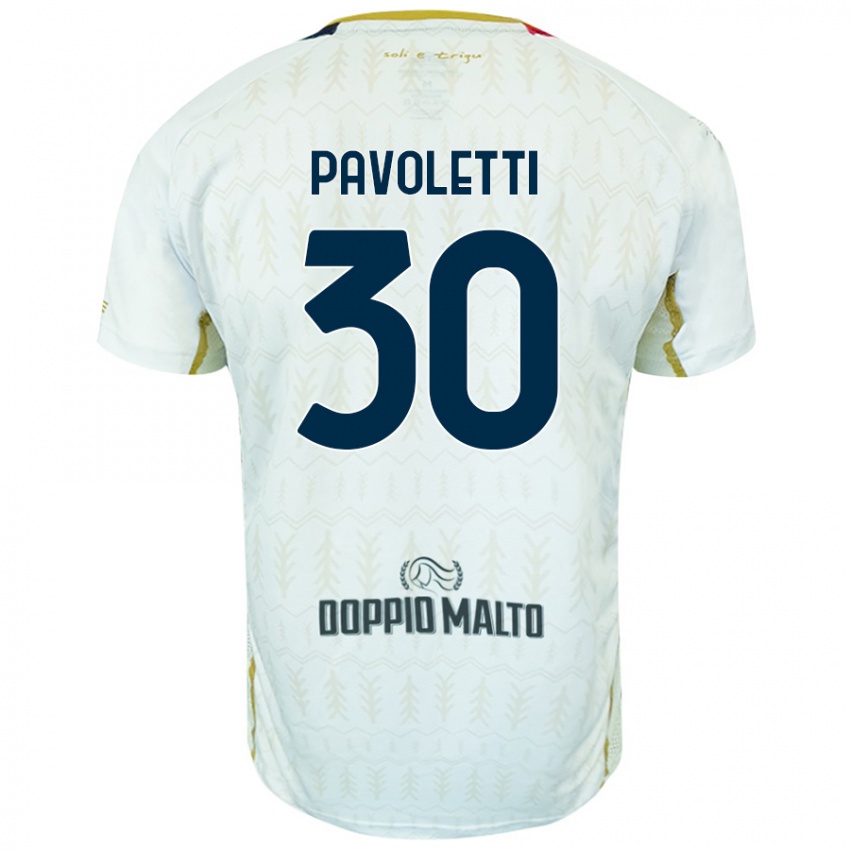 Niño Camiseta Leonardo Pavoletti #30 Blanco 2ª Equipación 2024/25 La Camisa Chile