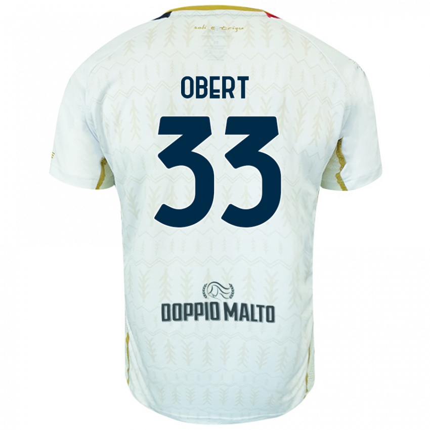 Niño Camiseta Adam Obert #33 Blanco 2ª Equipación 2024/25 La Camisa Chile