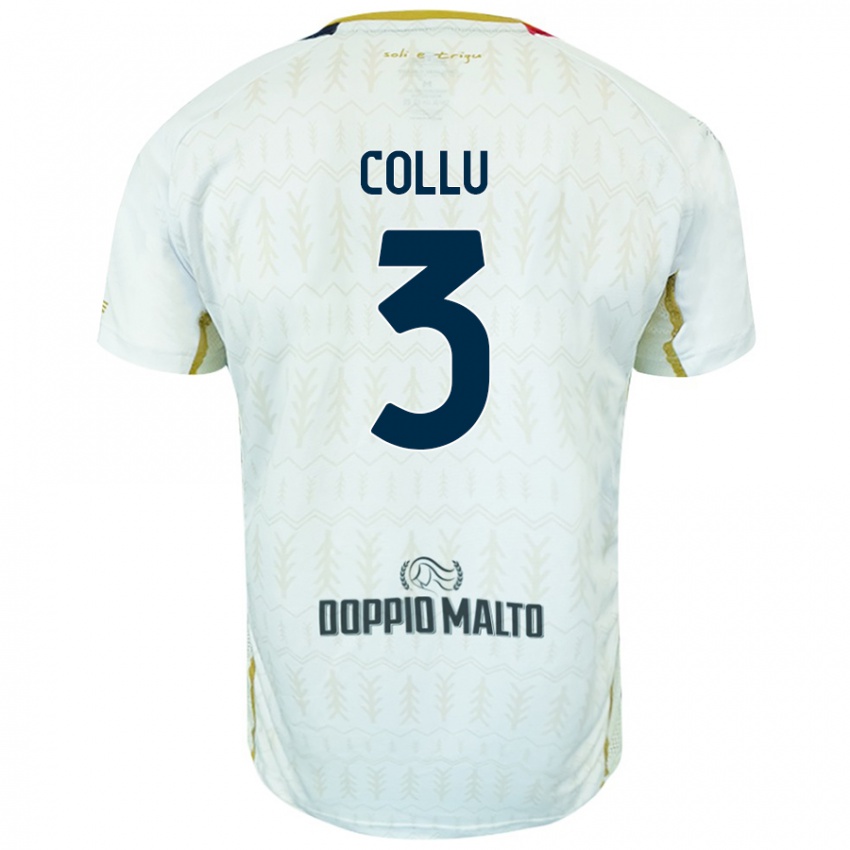 Niño Camiseta Davide Collu #3 Blanco 2ª Equipación 2024/25 La Camisa Chile