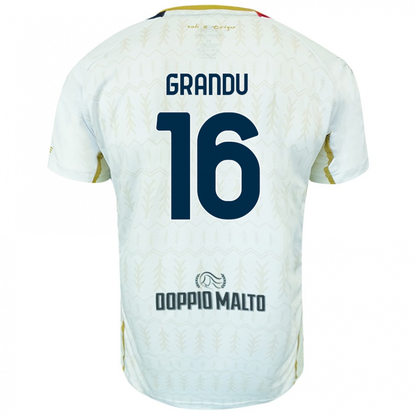 Niño Camiseta Nicola Grandu #16 Blanco 2ª Equipación 2024/25 La Camisa Chile