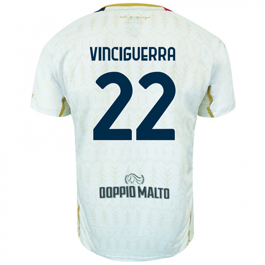 Niño Camiseta Alessandro Vinciguerra #22 Blanco 2ª Equipación 2024/25 La Camisa Chile