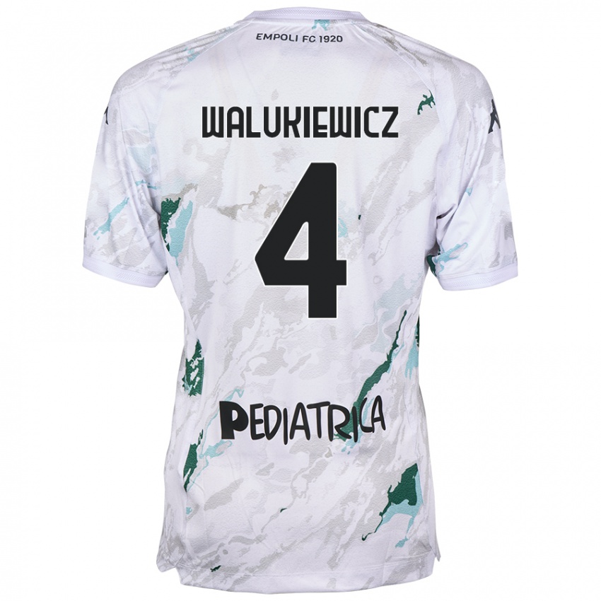 Niño Camiseta Sebastian Walukiewicz #4 Gris 2ª Equipación 2024/25 La Camisa Chile