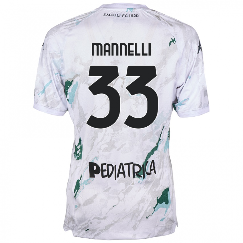 Niño Camiseta Matteo Mannelli #33 Gris 2ª Equipación 2024/25 La Camisa Chile