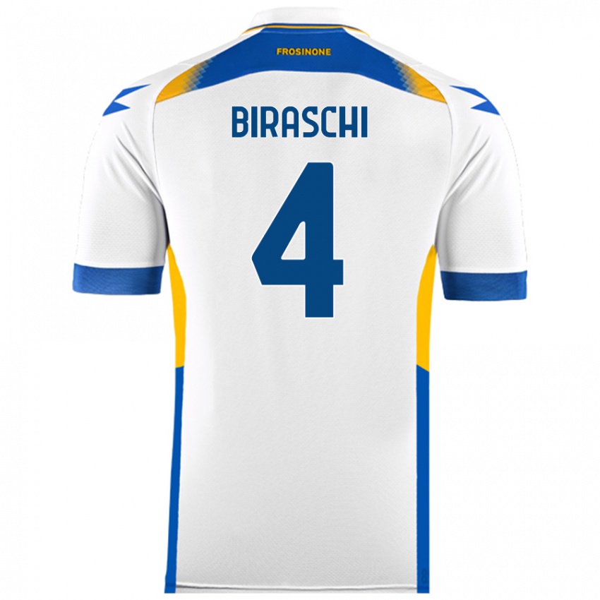 Niño Camiseta Davide Biraschi #4 Blanco 2ª Equipación 2024/25 La Camisa Chile