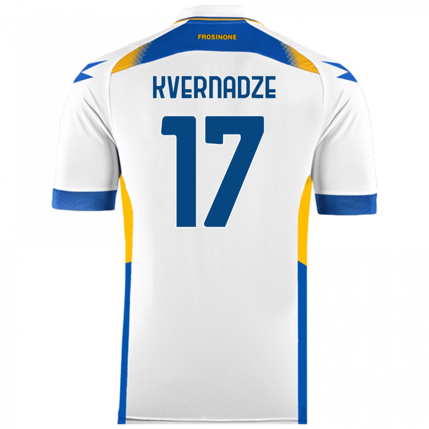 Niño Camiseta Giorgi Kvernadze #17 Blanco 2ª Equipación 2024/25 La Camisa Chile