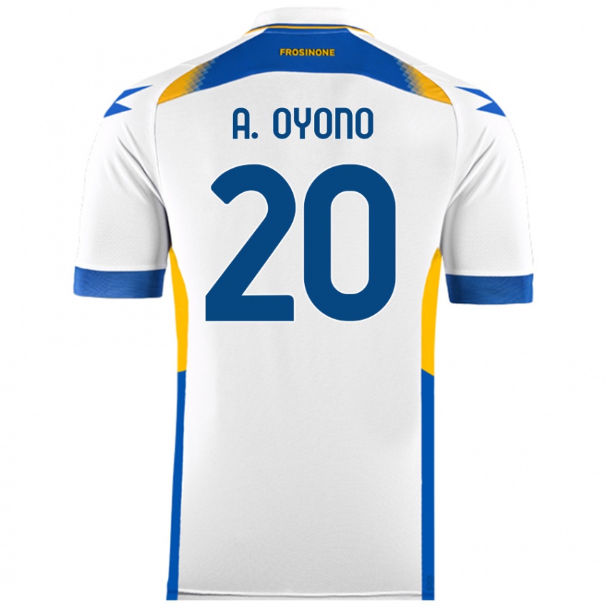 Niño Camiseta Anthony Oyono #20 Blanco 2ª Equipación 2024/25 La Camisa Chile