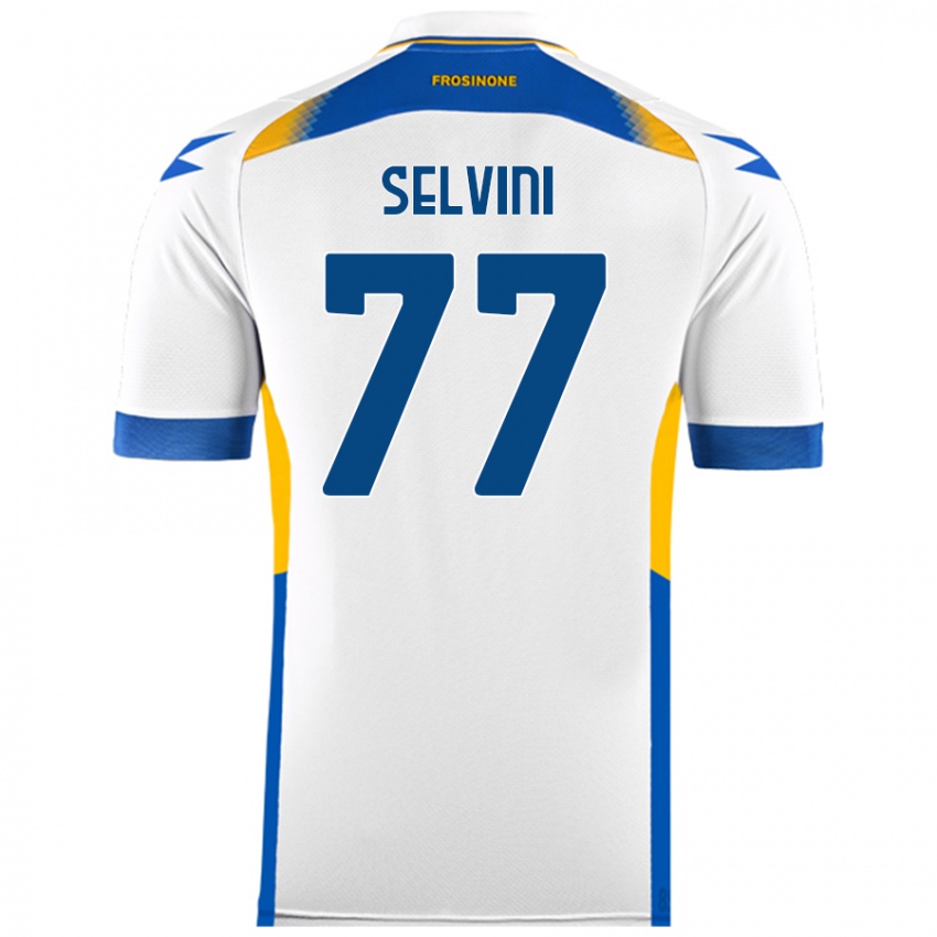 Niño Camiseta Alessandro Selvini #77 Blanco 2ª Equipación 2024/25 La Camisa Chile