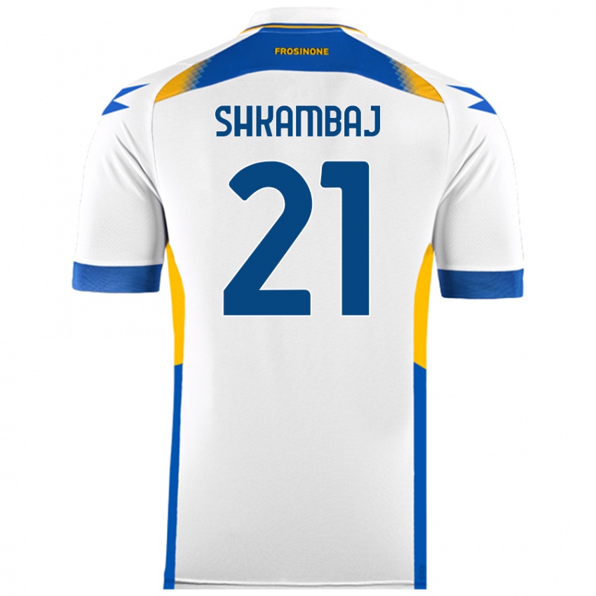 Niño Camiseta Ardit Shkambaj #21 Blanco 2ª Equipación 2024/25 La Camisa Chile