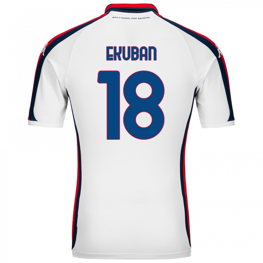 Niño Camiseta Caleb Ekuban #18 Blanco 2ª Equipación 2024/25 La Camisa Chile