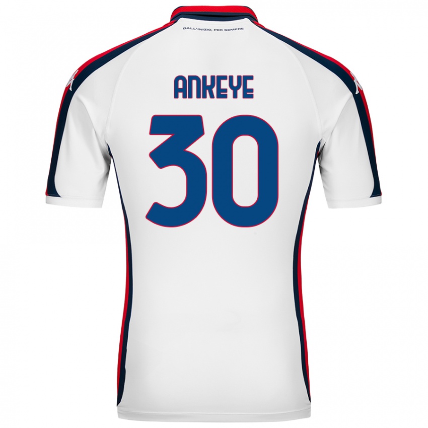 Niño Camiseta David Ankeye #30 Blanco 2ª Equipación 2024/25 La Camisa Chile