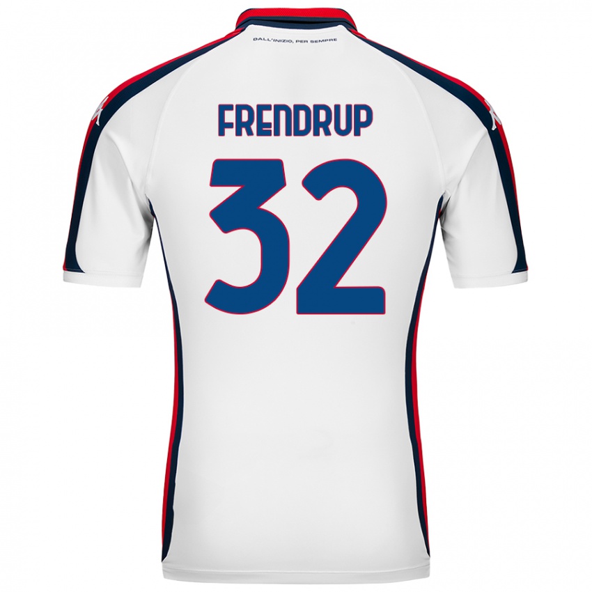 Niño Camiseta Morten Frendrup #32 Blanco 2ª Equipación 2024/25 La Camisa Chile