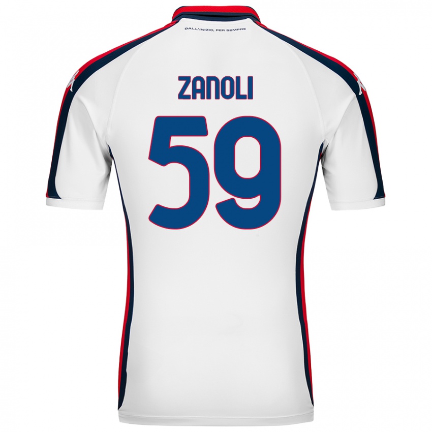 Niño Camiseta Alessandro Zanoli #59 Blanco 2ª Equipación 2024/25 La Camisa Chile