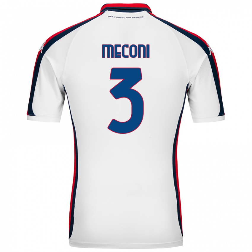 Niño Camiseta Edoardo Meconi #3 Blanco 2ª Equipación 2024/25 La Camisa Chile