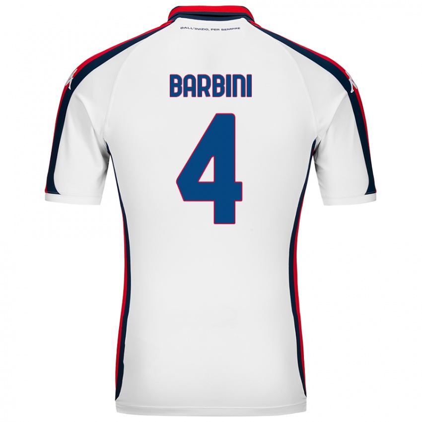 Niño Camiseta Matteo Barbini #4 Blanco 2ª Equipación 2024/25 La Camisa Chile