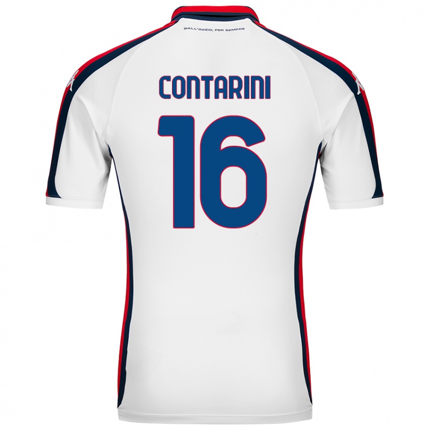 Niño Camiseta Jacopo Contarini #16 Blanco 2ª Equipación 2024/25 La Camisa Chile