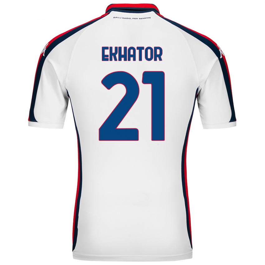 Niño Camiseta Jeff Ekhator #21 Blanco 2ª Equipación 2024/25 La Camisa Chile