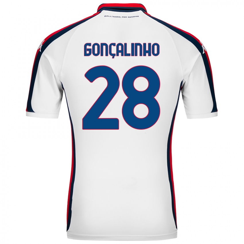 Niño Camiseta João Gonçalinho #28 Blanco 2ª Equipación 2024/25 La Camisa Chile