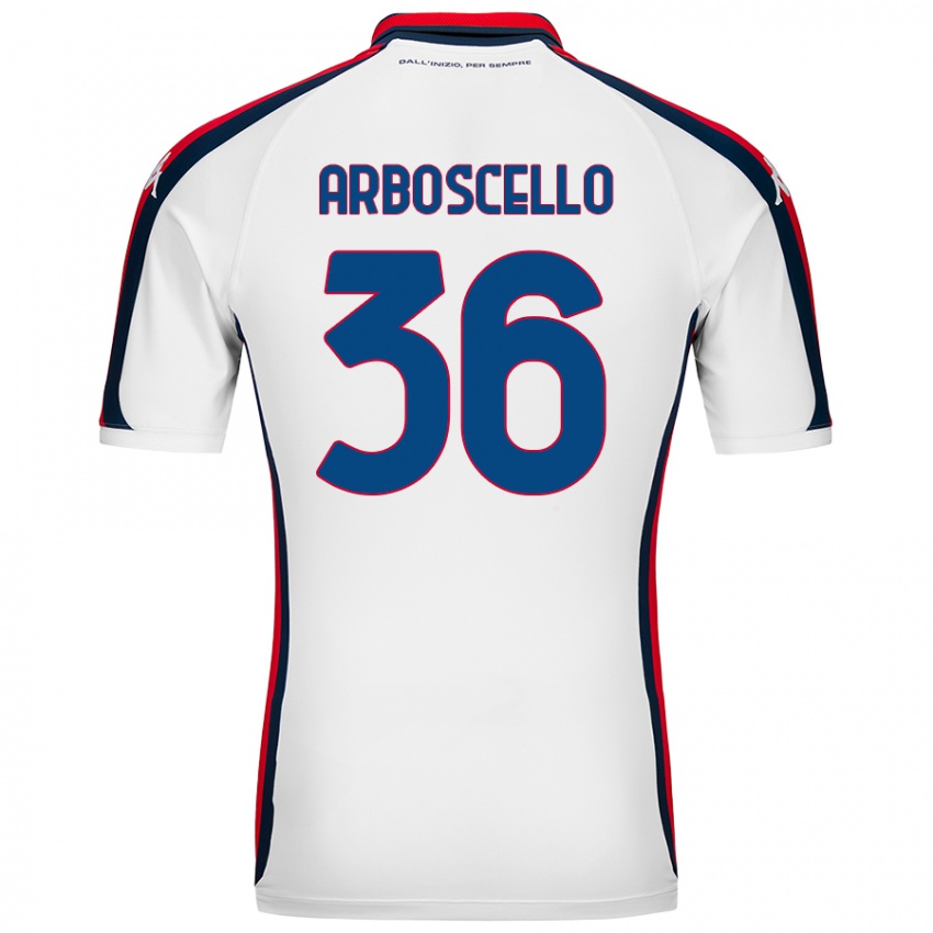 Niño Camiseta Riccardo Arboscello #36 Blanco 2ª Equipación 2024/25 La Camisa Chile