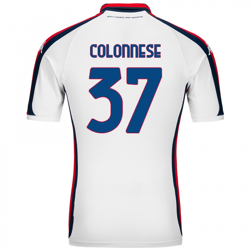 Niño Camiseta Lorenzo Colonnese #37 Blanco 2ª Equipación 2024/25 La Camisa Chile