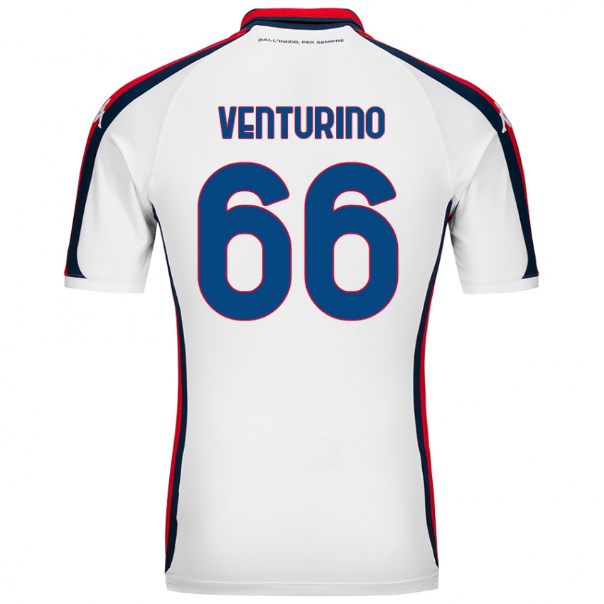 Niño Camiseta Lorenzo Venturino #66 Blanco 2ª Equipación 2024/25 La Camisa Chile